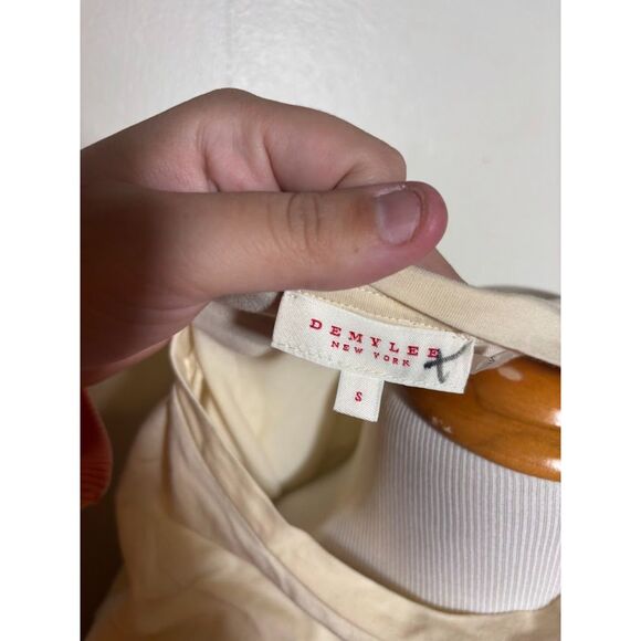 Demylee Sarah T shirt Dress Buttermilk Midi Small Oversized Minimalist Cotton - Picture 5 of 6